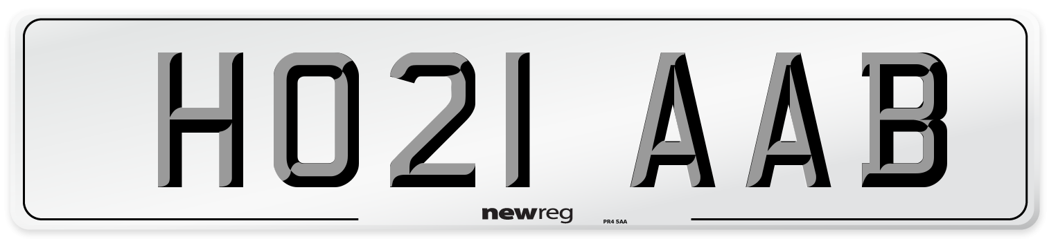 HO21 AAB Number Plate from New Reg